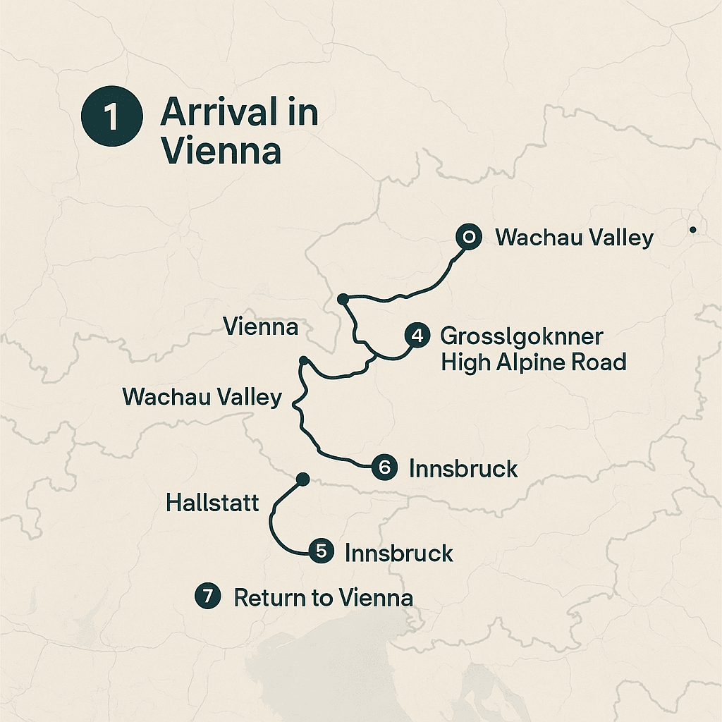 Autumn in Austria Route Map